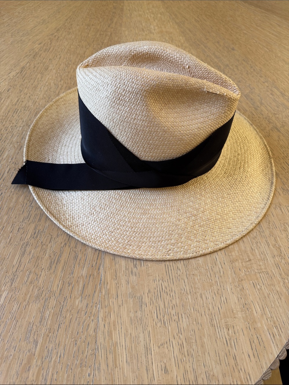 Freya Natural Straw Fedora with Black Band Size S - Picture 4 of 8